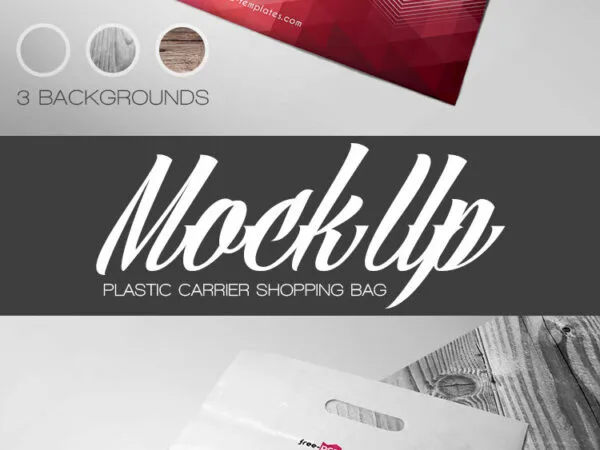 Perspective View Plastic Shopping Bag Mockup 1