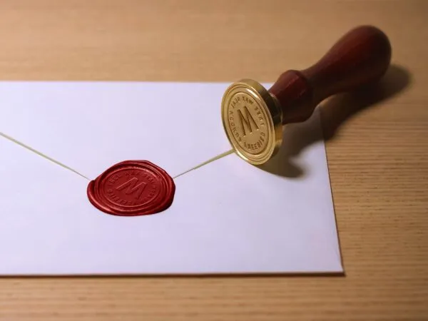 Perspective View Seal Stamp Mockup 1
