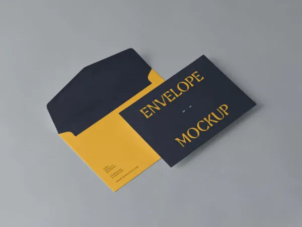 Perspective View of 2 Small Envelopes Mockup 1