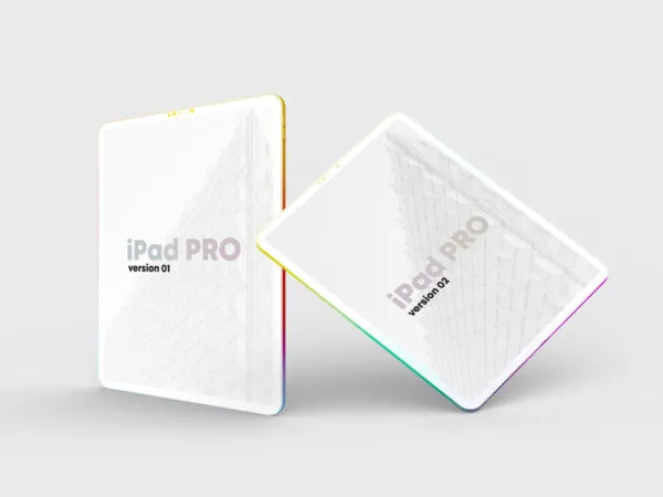 Perspective View of 2 iPad Pro Clay Mockup 1