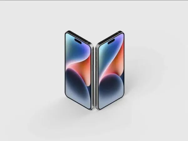 Perspective View of 2 iPhone 14 Pro Max Mockups 1