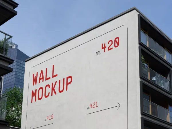 Perspective View of Building Elevation Wall Mockup 1