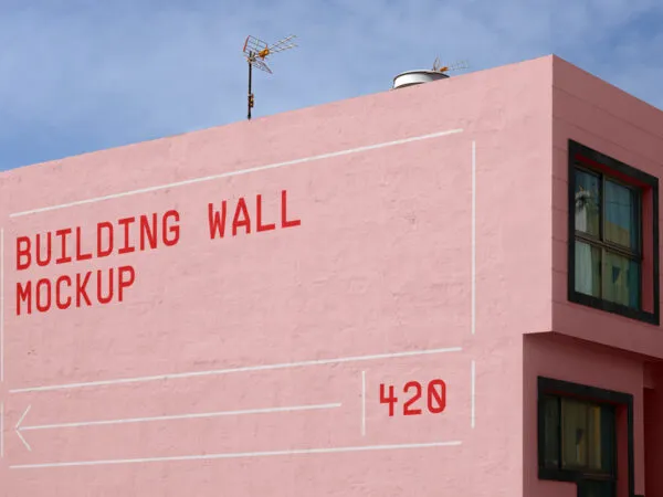 Perspective View of Building Wall Mockup 1