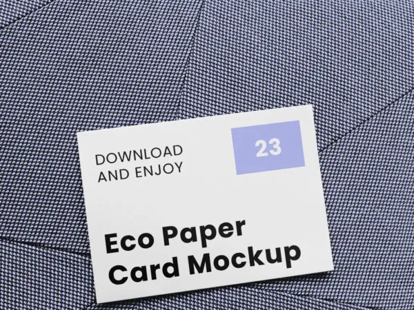 Perspective View of Business Card Mockup on Pillow 1