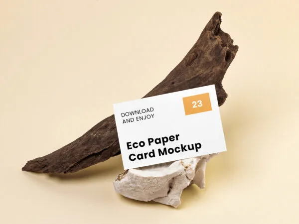 Perspective View of Business Card Mockup with Branch 1