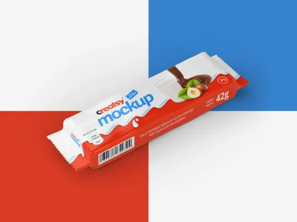 Perspective View of Candy Bar Package Mockup 1