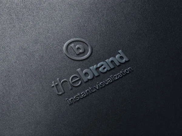 Perspective View of Emboss Logo Mockup 1