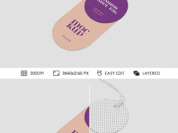 Perspective View of Fashion Tag Mockup 1