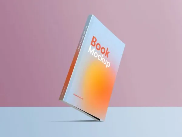 Perspective View of Floating Book Mockup 1