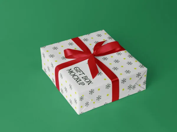 Perspective View of Gift Box Mockup 1