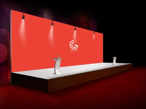 Perspective View of Huge Backdrop Banner Mockup 1