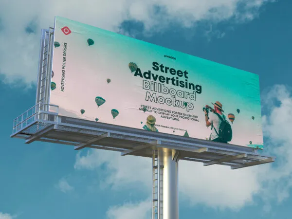 Perspective View of Huge Billboard Mockup 1