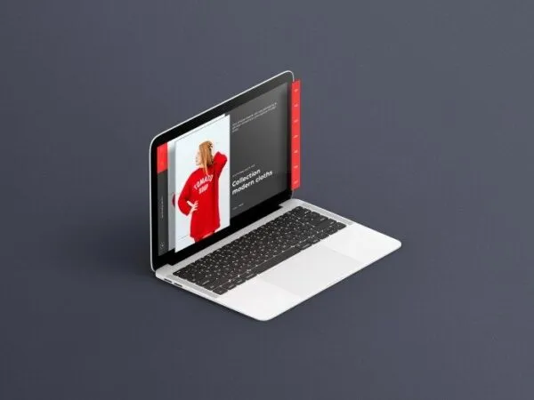 Perspective View of Isometric MacBook Mockup 1