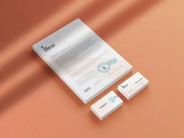 Perspective View of Isometric Stacked Stationery Mockup 1