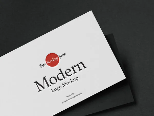 Perspective View of Logo on Card Mockup 1