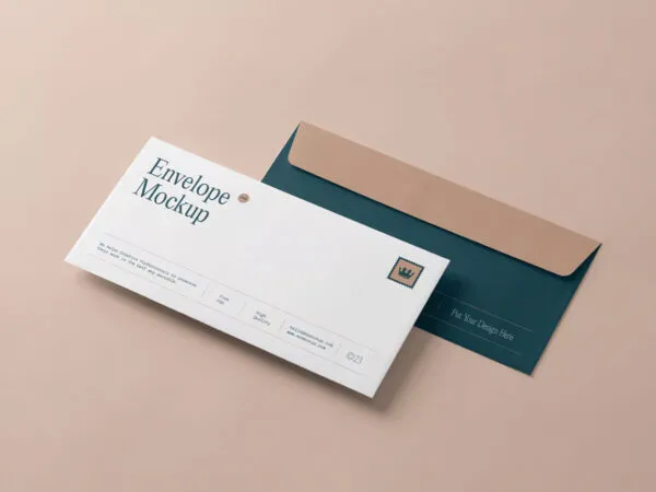 Perspective View of Luxury Envelope Mockup 1