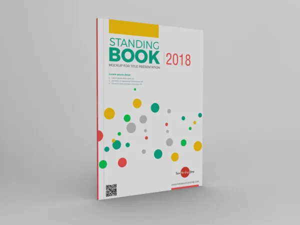 Perspective View of Modern Standing Book Mockup 1