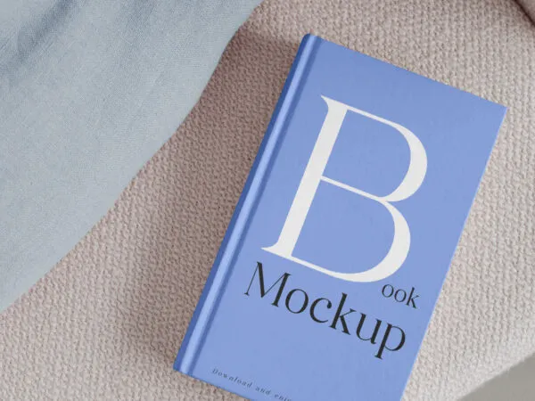 Perspective View of Oblong Book Mockup 1