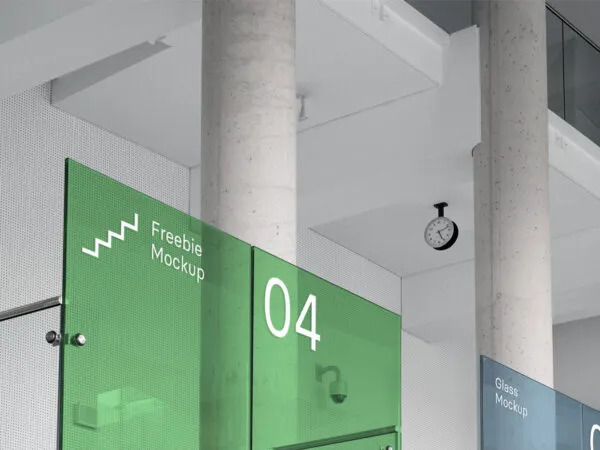 Perspective View of Office Glass Signage Mockup 1