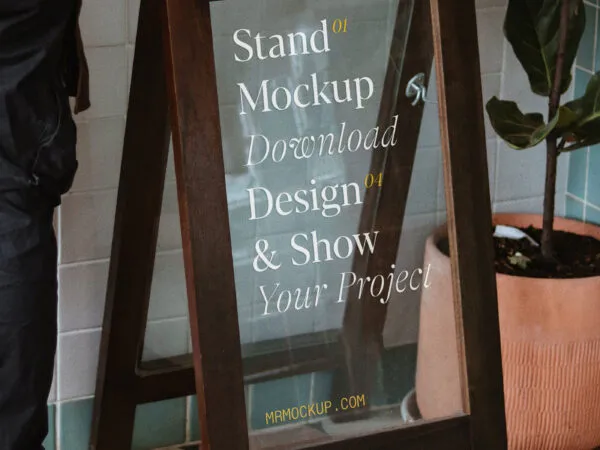 Perspective View of Realistic Glass Stand Mockup 1
