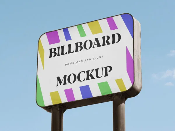 Perspective View of Rectangle Billboard Mockup 1