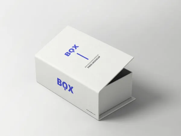 Perspective View of Rectangle Open Box Packaging Mockup 1