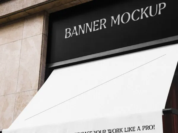 Perspective View of Restaurant Banner Sun Visor Mockup 1