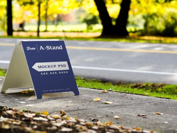 Perspective View of Roadside Stand in Outdoor Setting Mockup 1