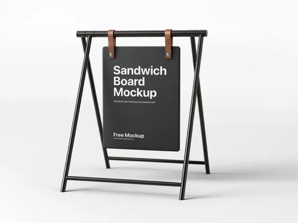Perspective View of Sandwich Board Mockup 1