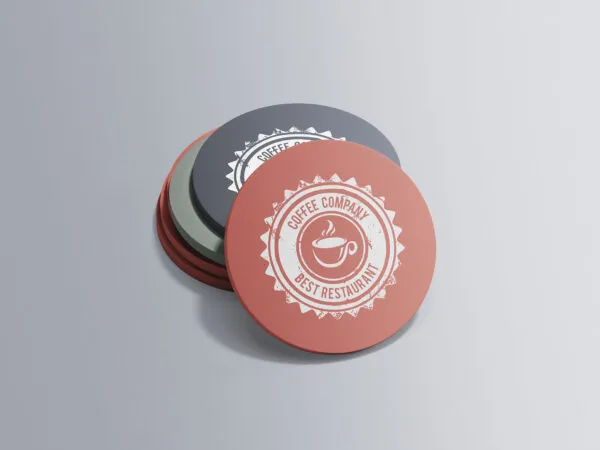 Perspective View of Simple Circular Coaster Mockup 1