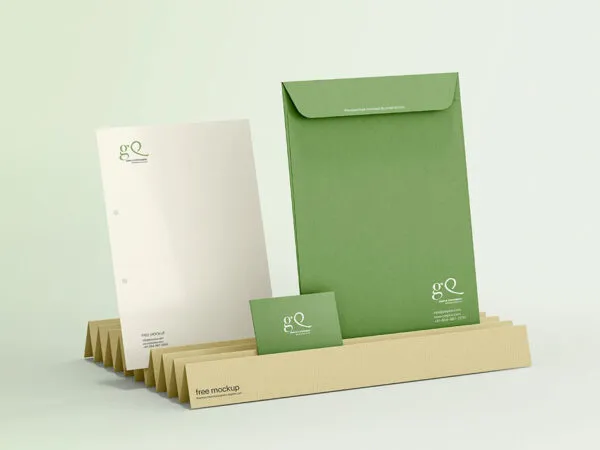 Perspective View of Simple Stationery Branding Mockup 1