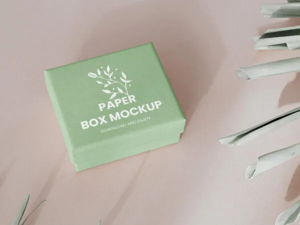Perspective View of Small Gift Box Mockup 1