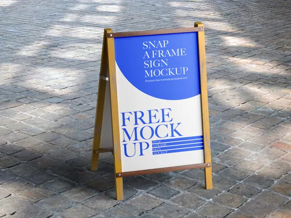 Perspective View of Snap A Frame Sign Mockup 1
