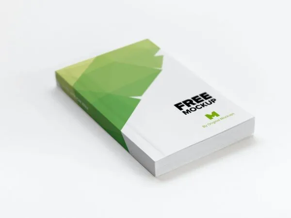 Perspective View of Softcover Trade Book Mockup 1