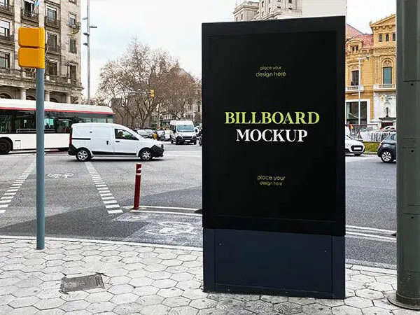 Perspective View of Stand Mockup on The Street 1