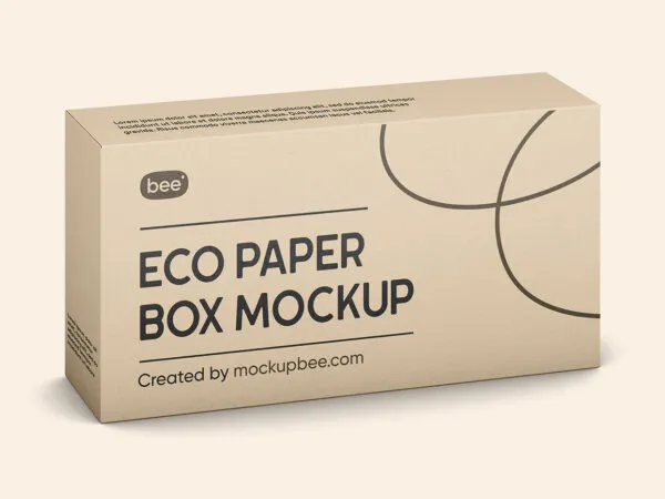 Perspective View of Standing Wide Box Mockup 1