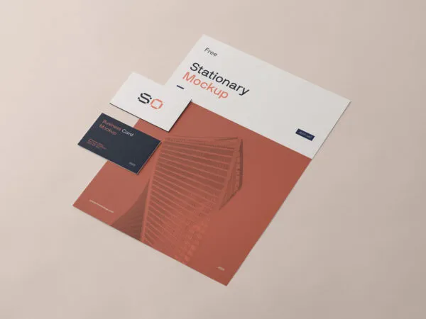 Perspective View of Stationery Mockup 1