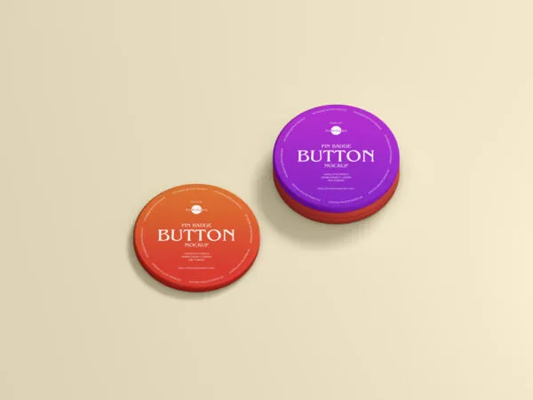 Perspective View of Three Button Badge Mockup 1