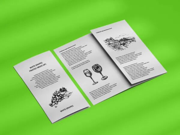 Perspective View of Two Open and Closed Leaflets Mockup 1