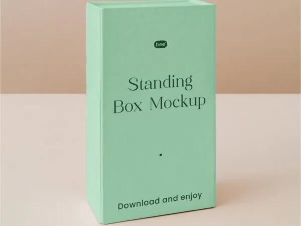 Perspective View of Vertical Standing Box Mockup 1