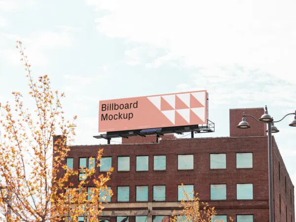 Perspective View of Wide Billboard Mockup 1