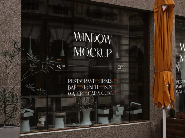 Perspective View of Window Decal Mockup 1