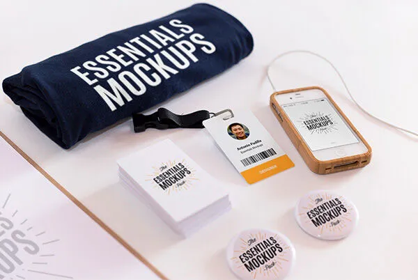 Perspective View of a Complete Set of Essentials Mockup 1