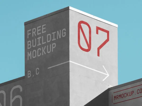Perspective View of a Concrete Building Mockup 1