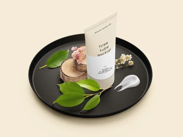 Perspective View of a Cosmetic Tube Scene Creator Mockup 1