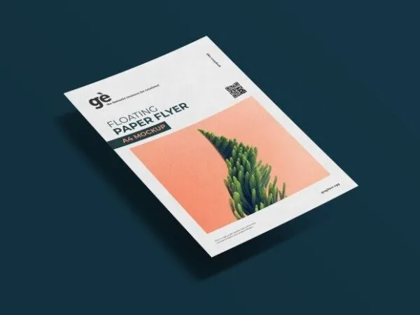 Perspective View of a Floating Flyer Mockup 1