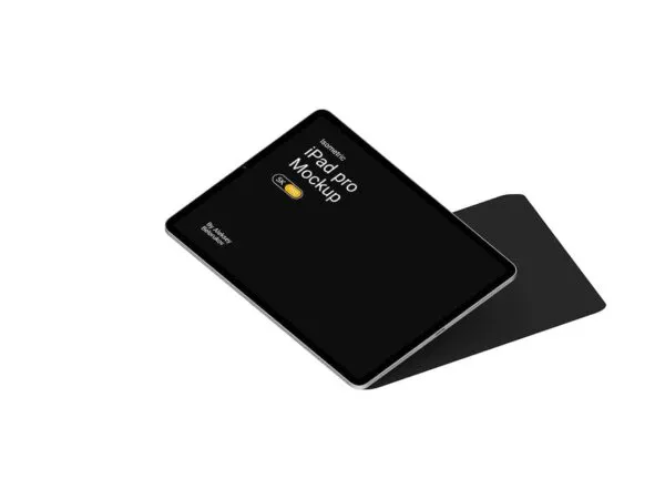 Perspective View of a Floating iPad Pro Mockup 1