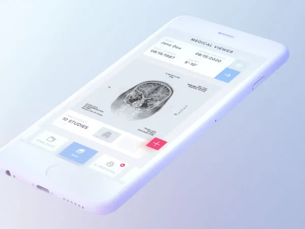 Perspective View of a Floating iPhone Mockup 1
