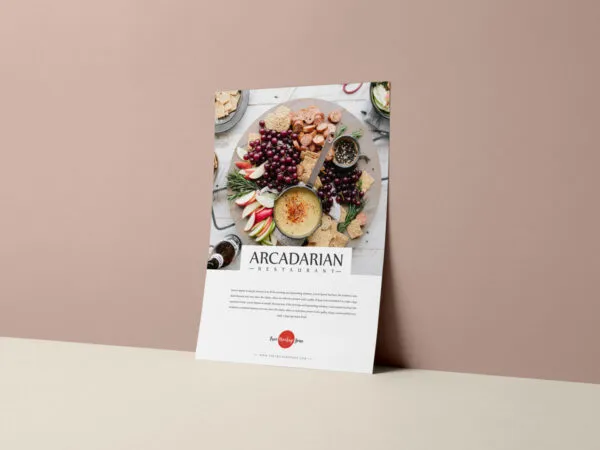 Perspective View of a Flyer Leaned on a Wall Mockup 1