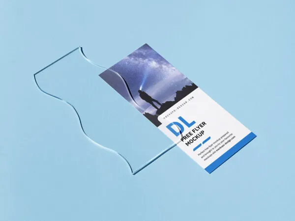 Perspective View of a Flyer with Glass Mockup 1